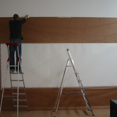 Image of the set up for the photo shoot of the ‘Peter and the Wolf’ illustration creation. November 15 2002