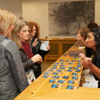 Forum conference 2013 - Irish Hospice Foundation staff Iris Muaary and Orla Keegan check in delegates.jpg